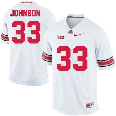 Ohio State Buckeyes Men's Pete Johnson #33 White Authentic Nike College NCAA Stitched Football Jersey BH19M40IG
